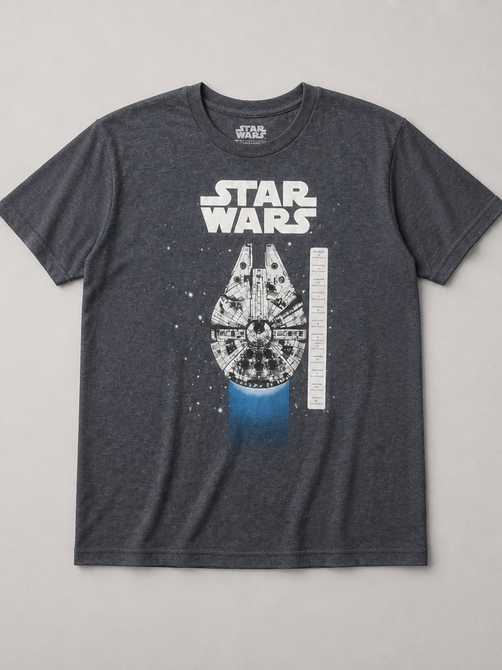 Star Wars Logo Tee - Charcoal and White XL